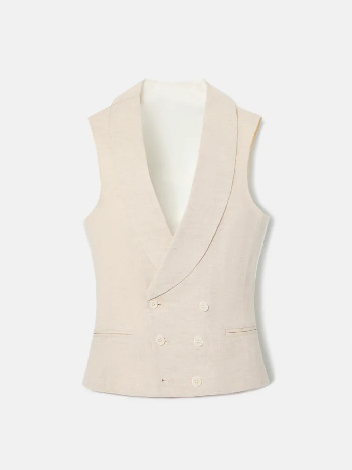 SILBON CHALECO CORTE CLASICO EN BEIGE