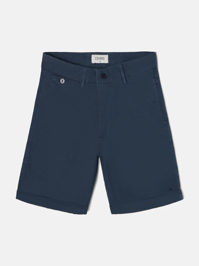 SILBON BERMUDA COLOR AZUL MARINO ELASTICA