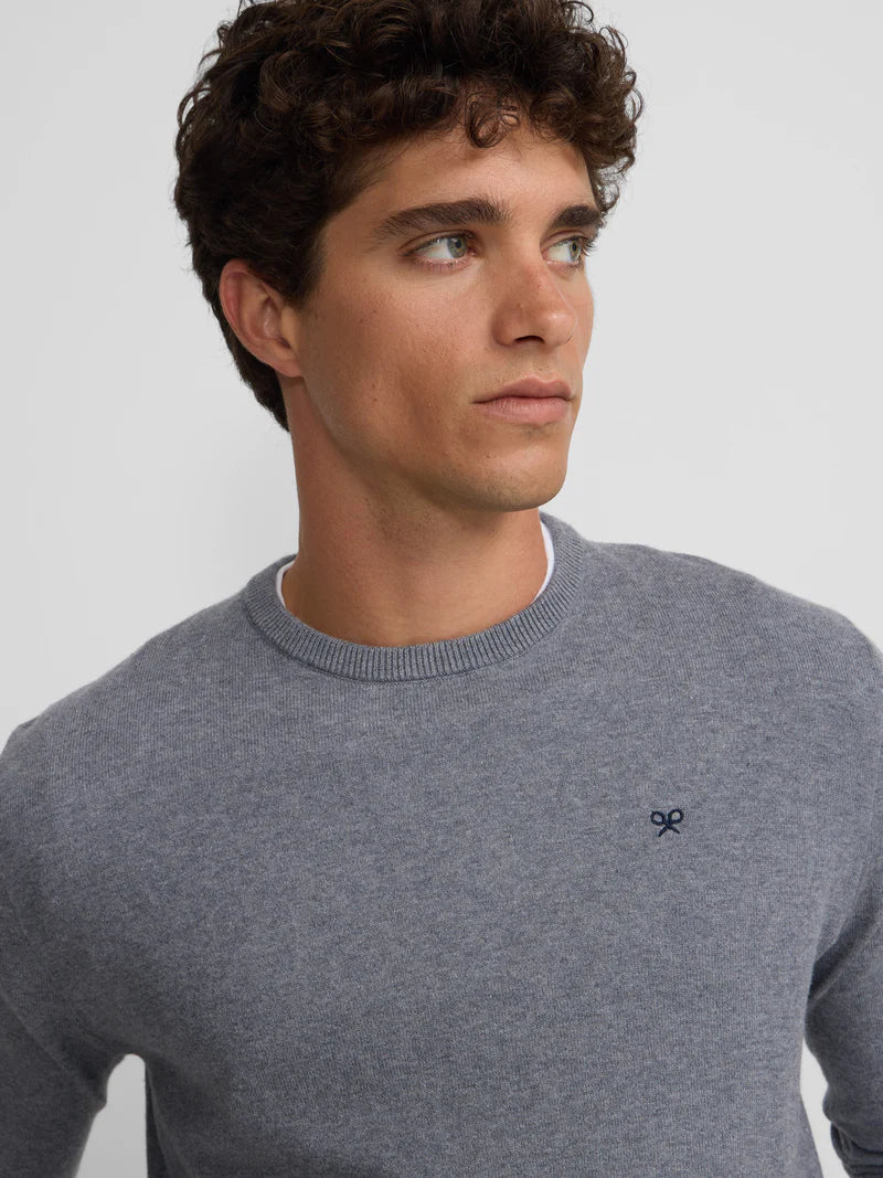SILBON JERSEY CLASICO CUELLO REDONDO GRIS