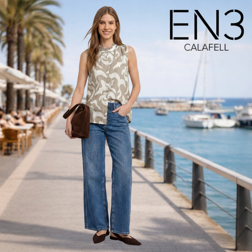STREET ONE BLUSA LINO ESTAMPADA