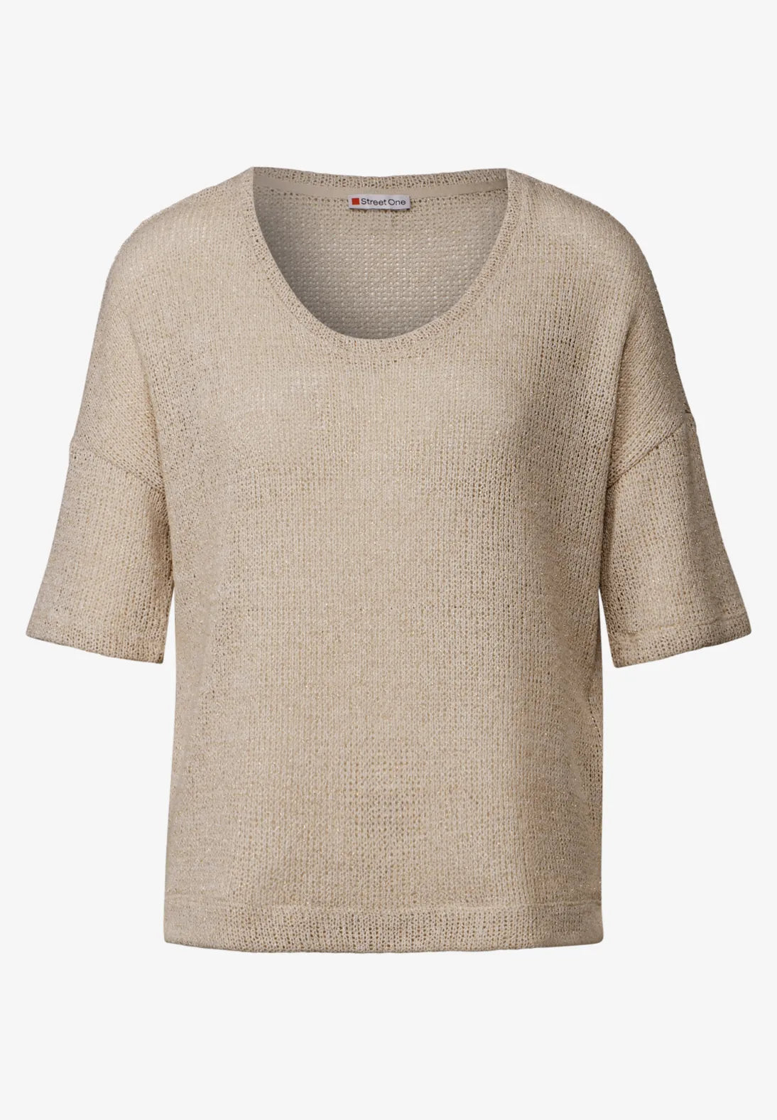 STREET ONE JERSEY CALADO BEIGE TOQUE BRILLANTE