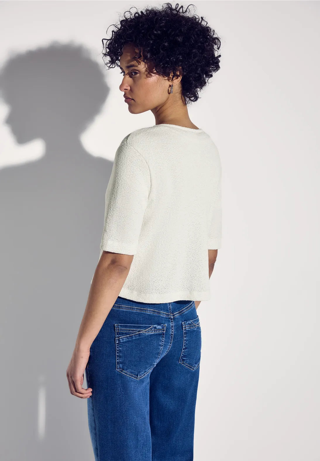 STREET ONE CARDIGAN FINO MANGA CORTA BLANCO