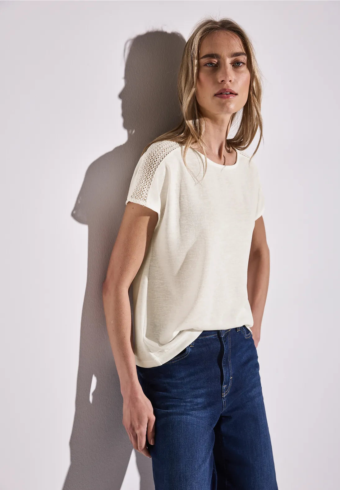 STREET ONE CAMISETA CON ENCAJE EN HOMBROS