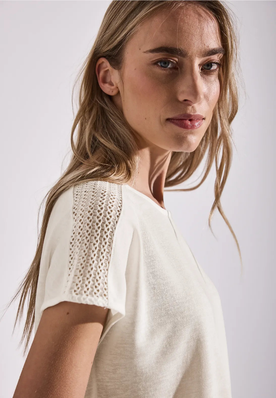 STREET ONE CAMISETA CON ENCAJE EN HOMBROS