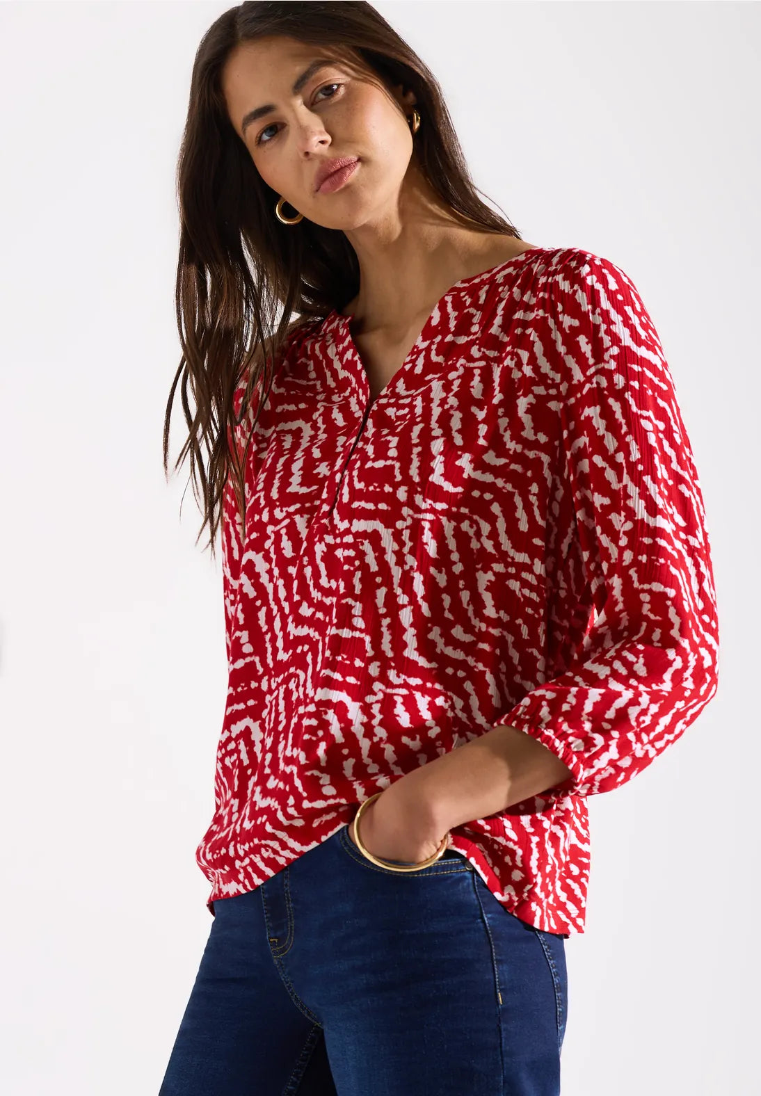STREET ONE BLUSA ESTAMPADA CUELLO BARCO