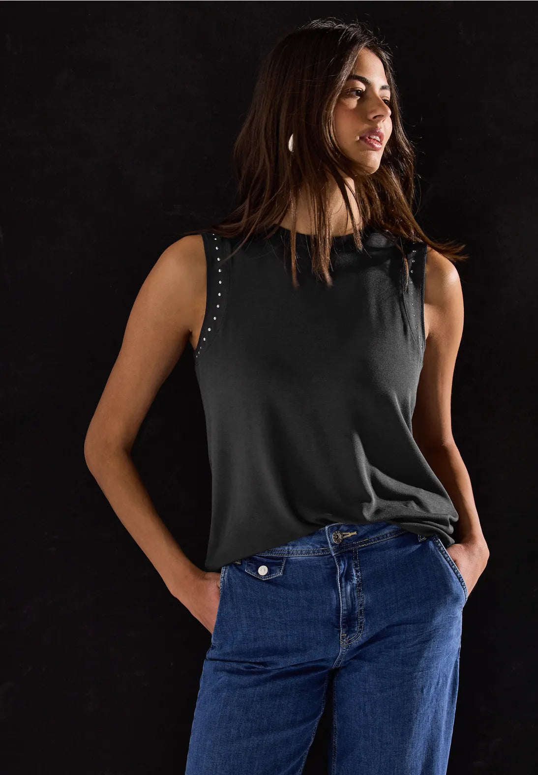 STREET ONE CAMISETA TMANGA CORTA CON REMACHES DECORATIVOS