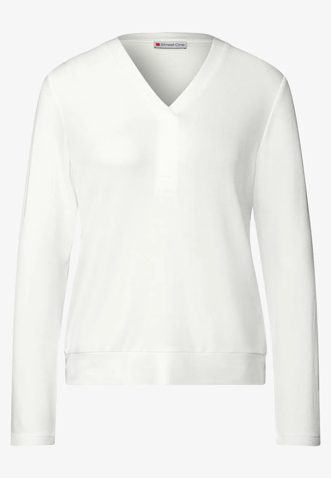 STREET ONE CAMISETA BASICA BLANCA CON ESCOTE EN V