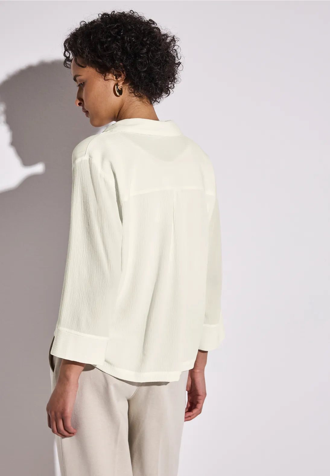 STREET ONE BLUSA BLANCA ARRUGADA CAMISERA