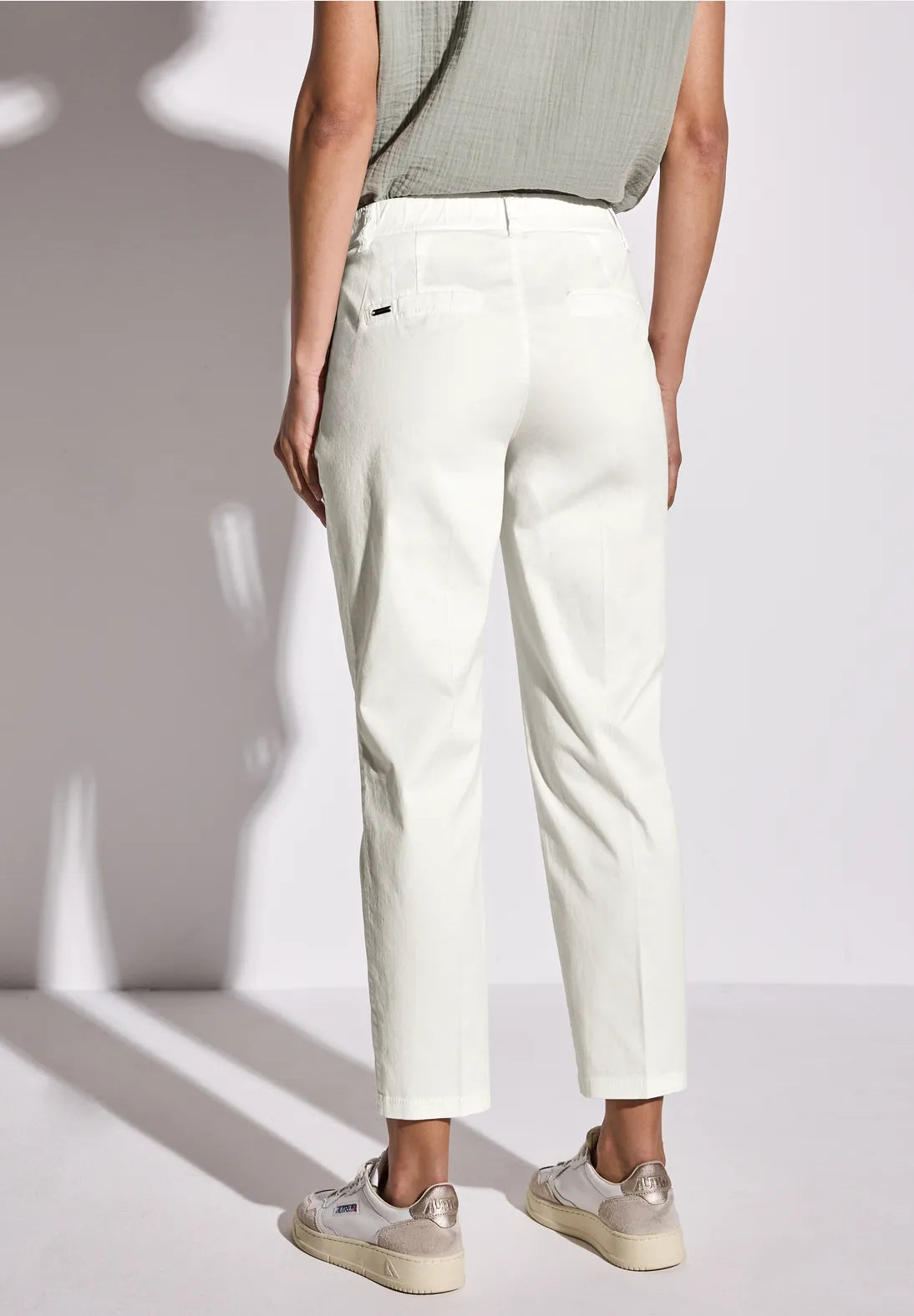 STREET ONE PANTALON CHINO BLANCO ELASTICO
