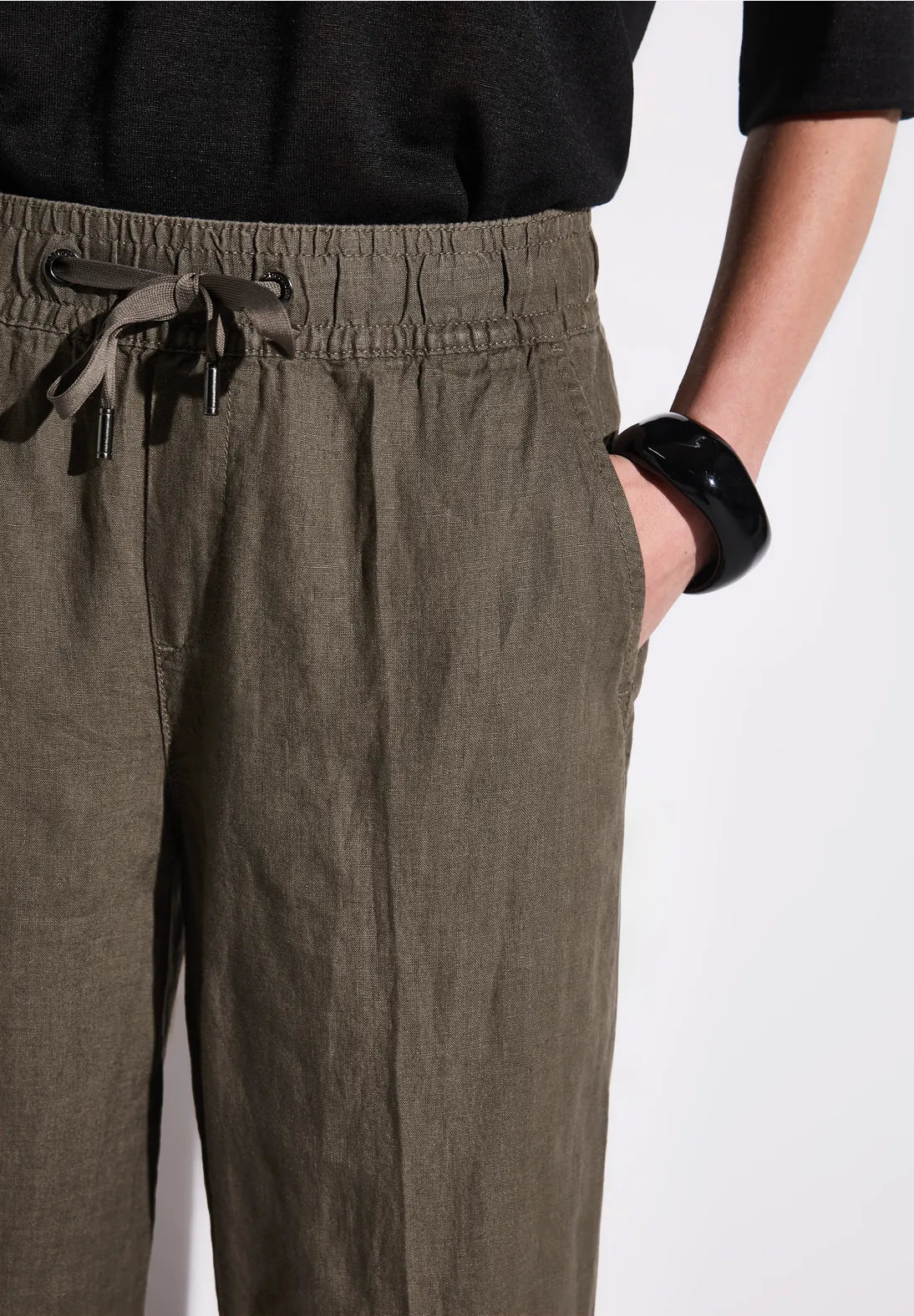 STREET ONE PANTALON DE LINO CON AJUSTE EN CINTURA