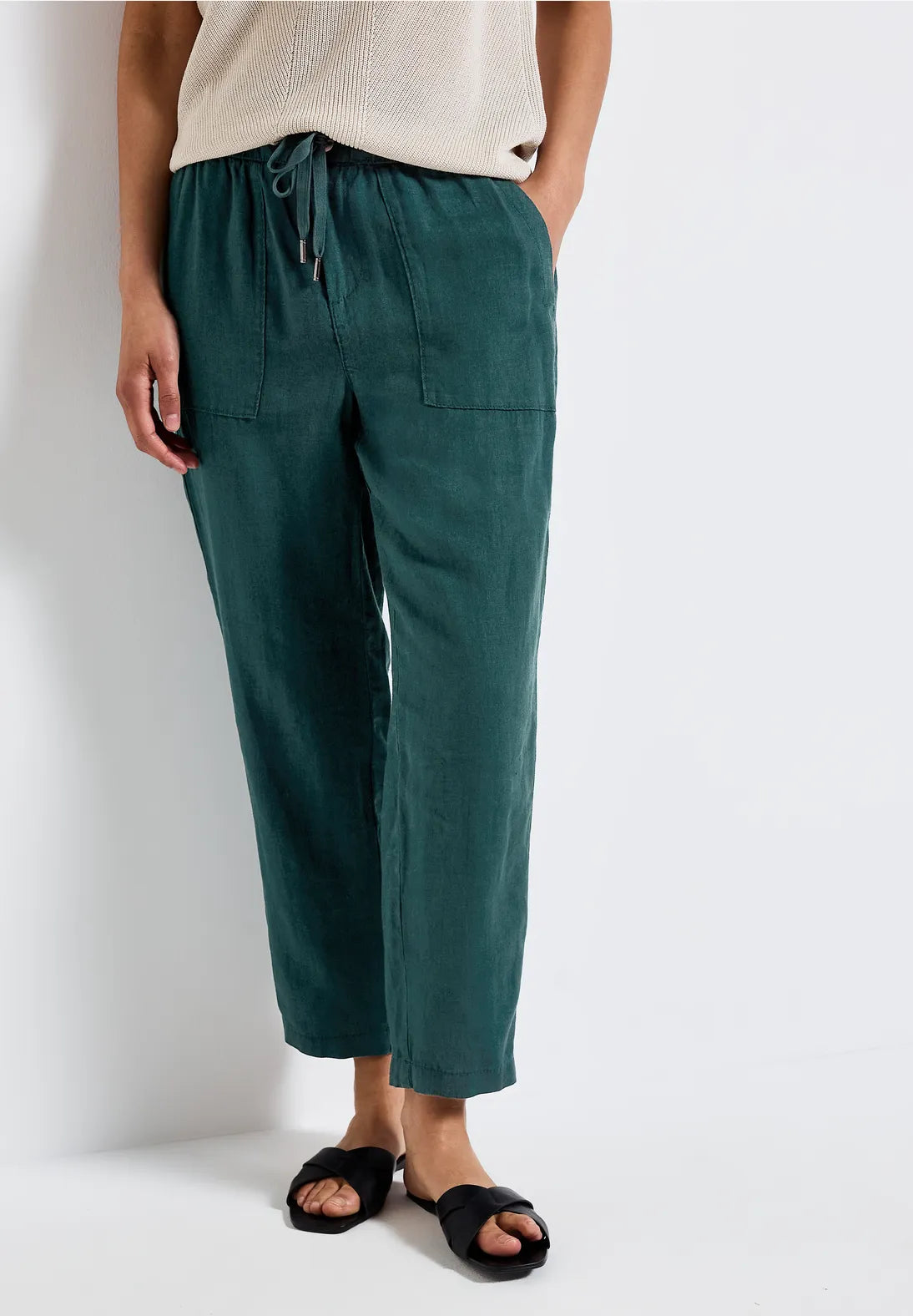 STREET ONE PANTALON DE LINO CINTURA ALTA