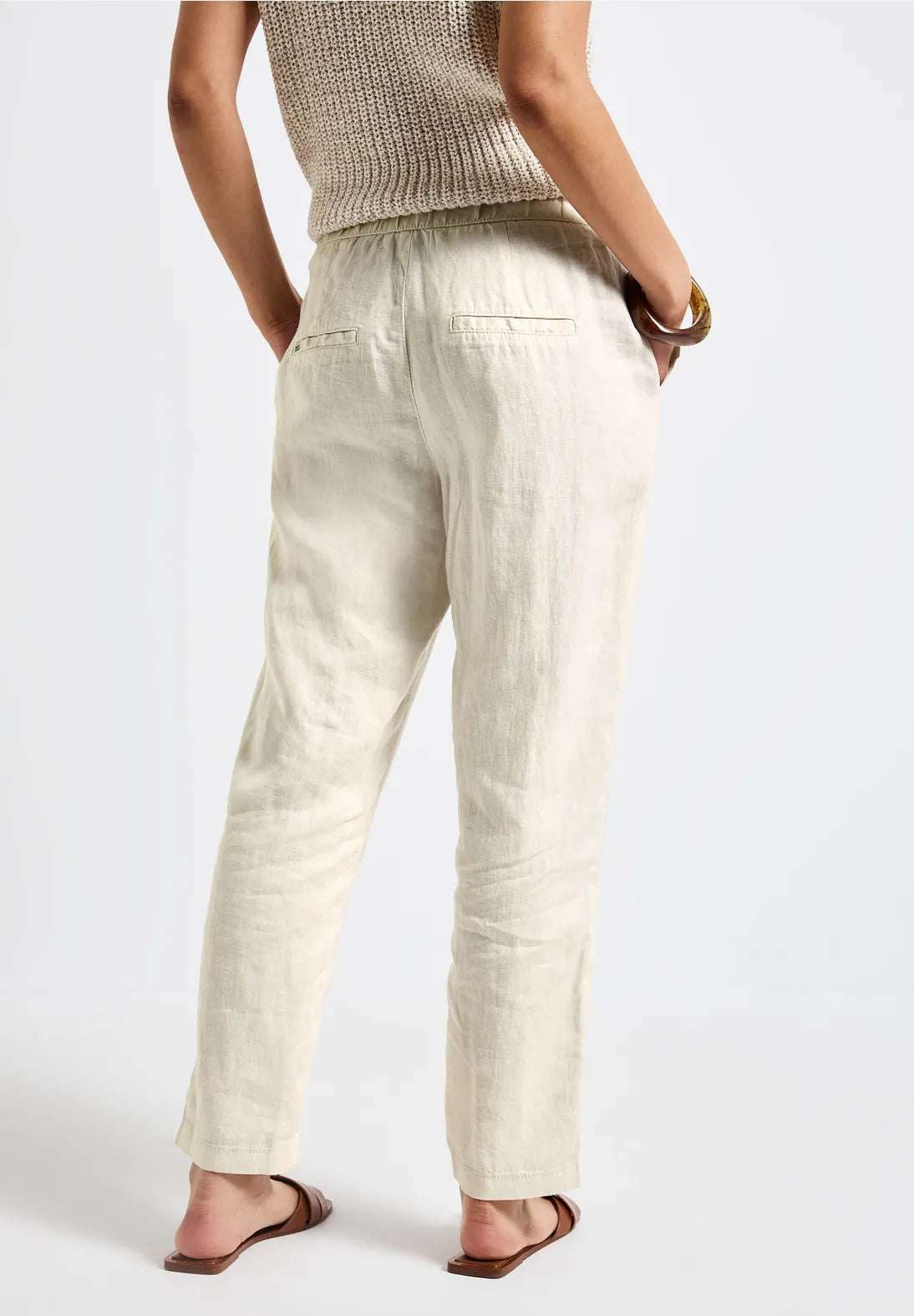 STREET ONE PANTALON DE LINO CINTURA ALTA