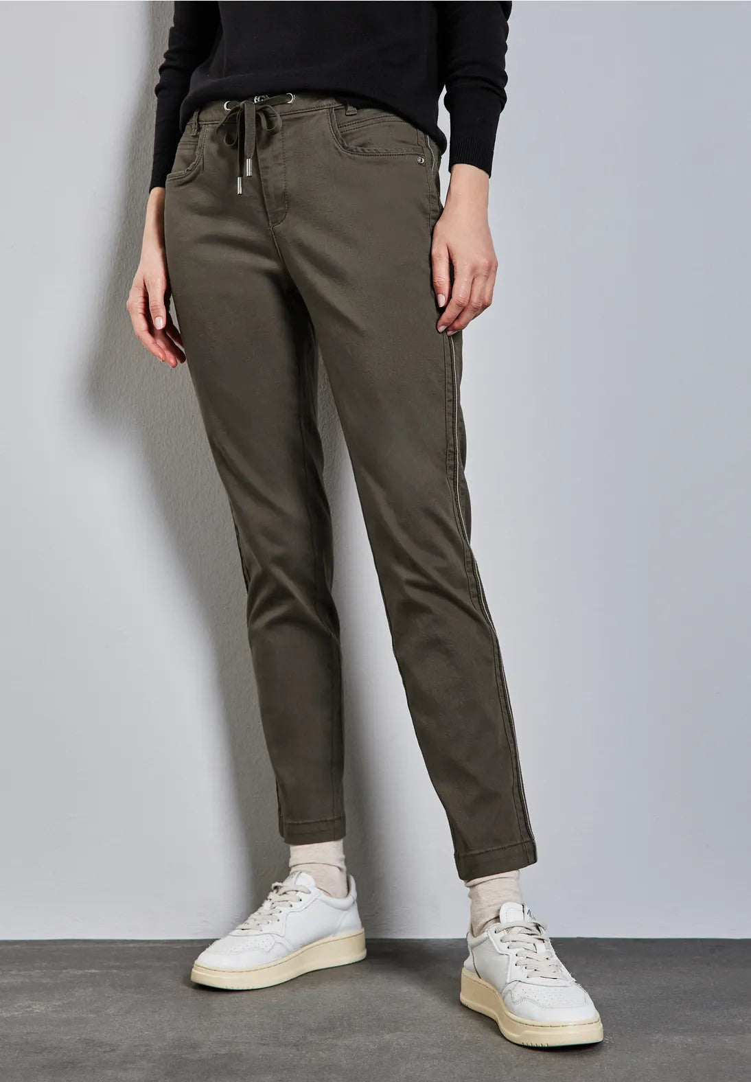 STREET ONE PANTALONES VAQUEROS CON DETALLE DE CINTA PIERNA ESTRECHA