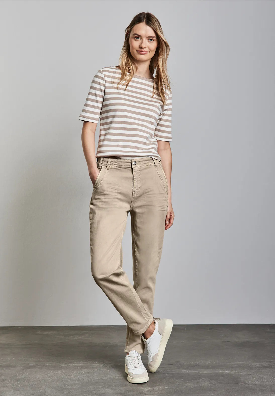 STREET ONE VAQUEROS COLOR BEIGE DE CINTURA ALTA
