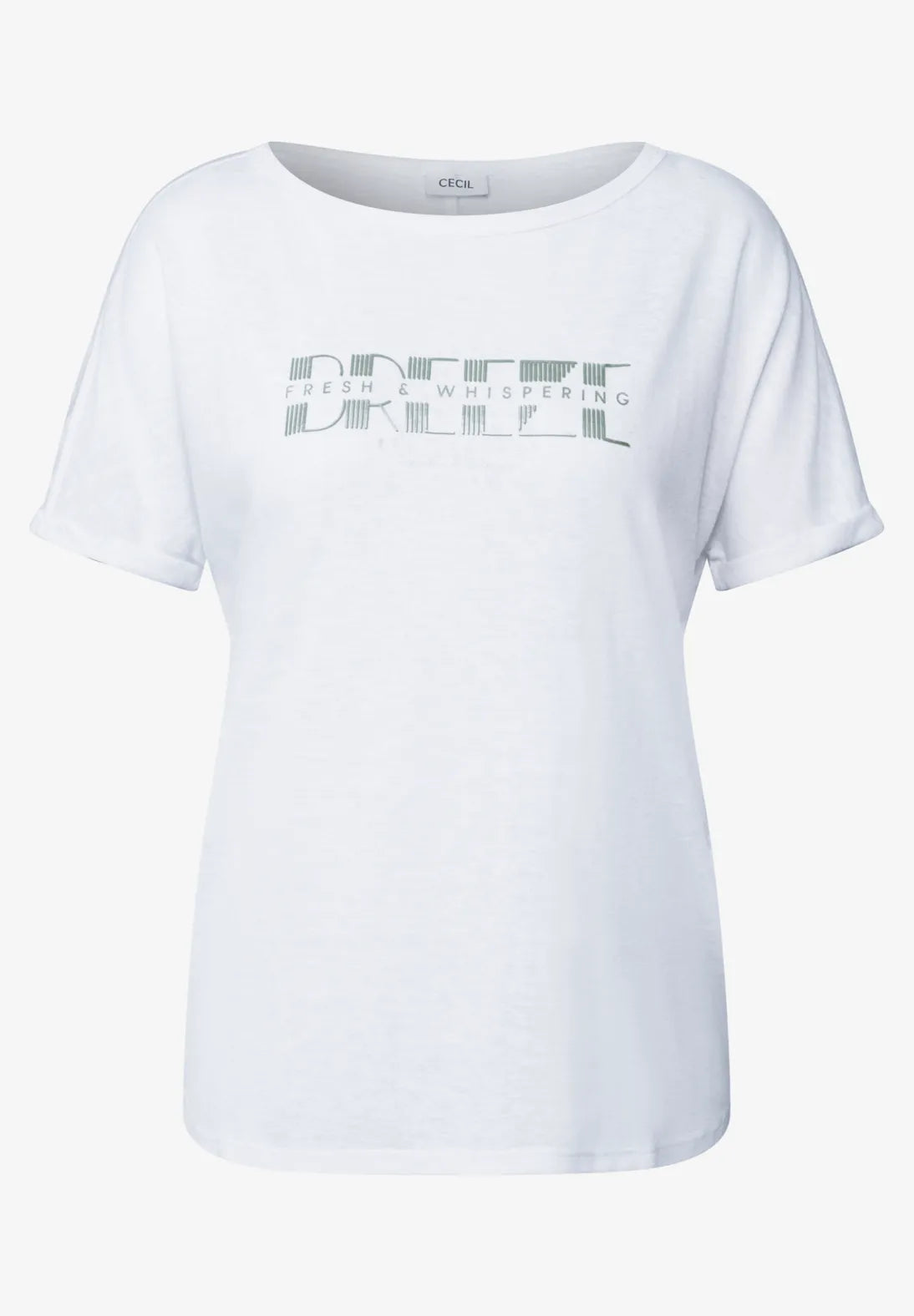 CECIL CAMISETA CON PRINT CUELLO BARCO