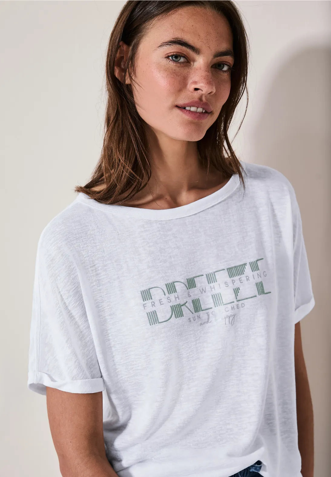 CECIL CAMISETA CON PRINT CUELLO BARCO