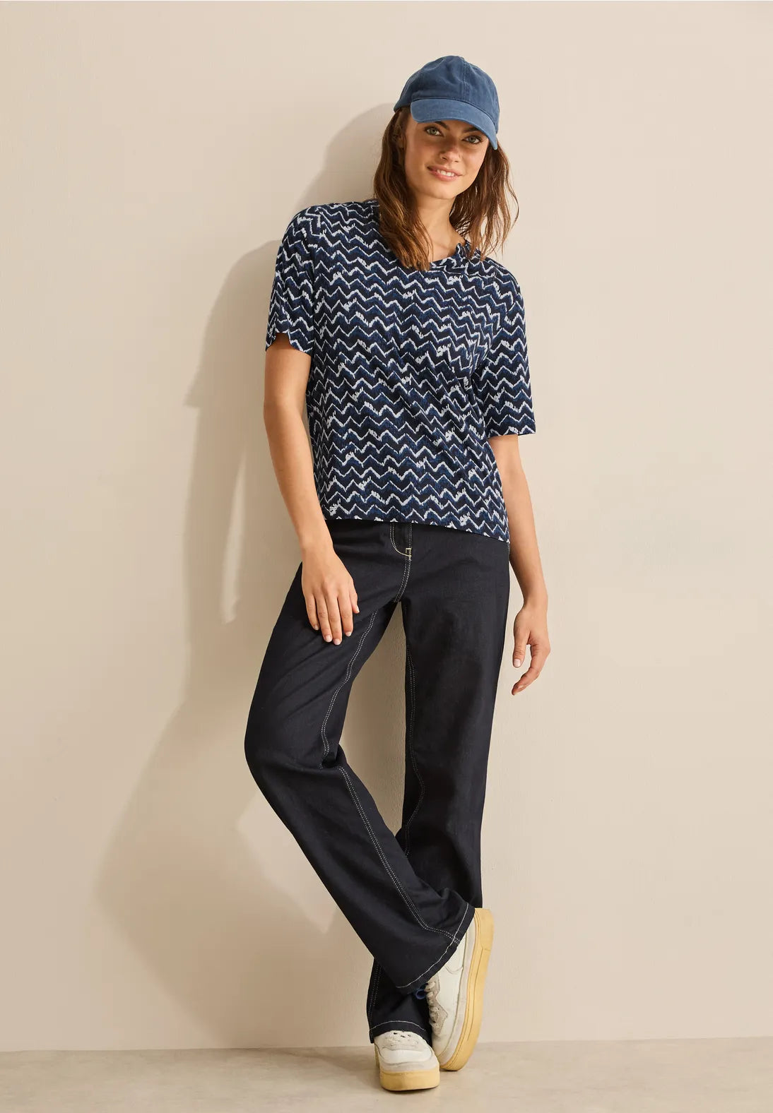 CECIL CAMISETA ESTAMPADO MINIMALISTA AZUL