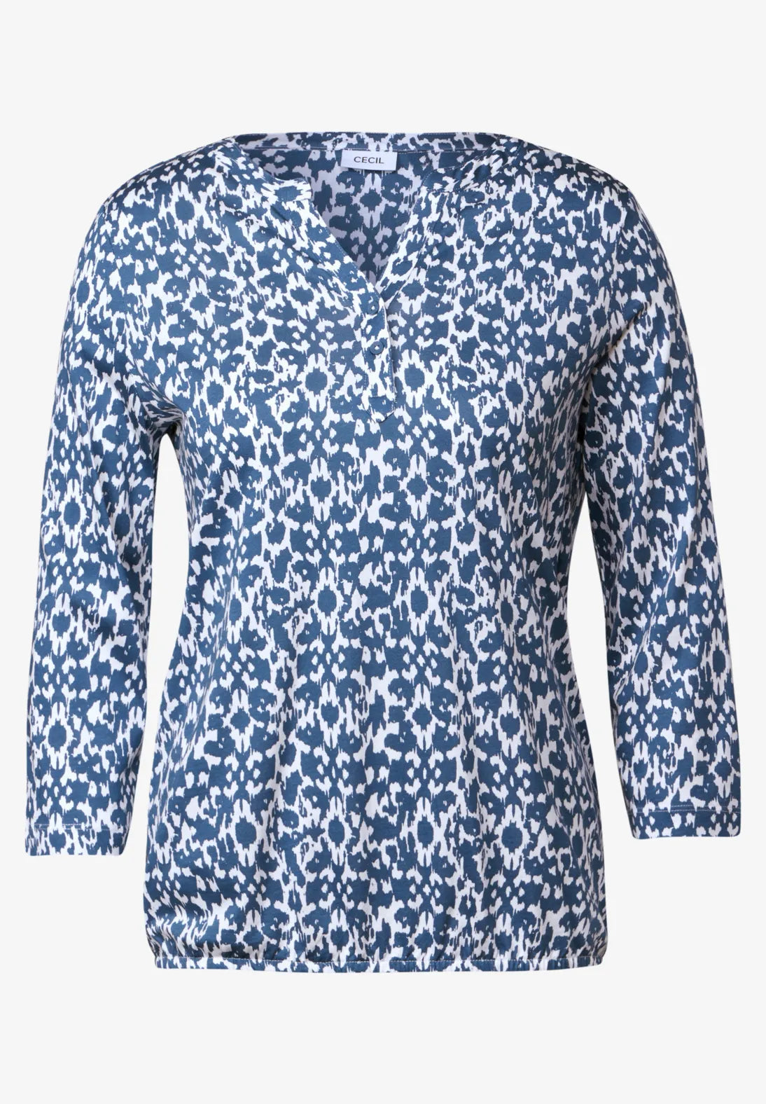 CECIL BLUSA ESTAMPADA ELASTICA AZUL