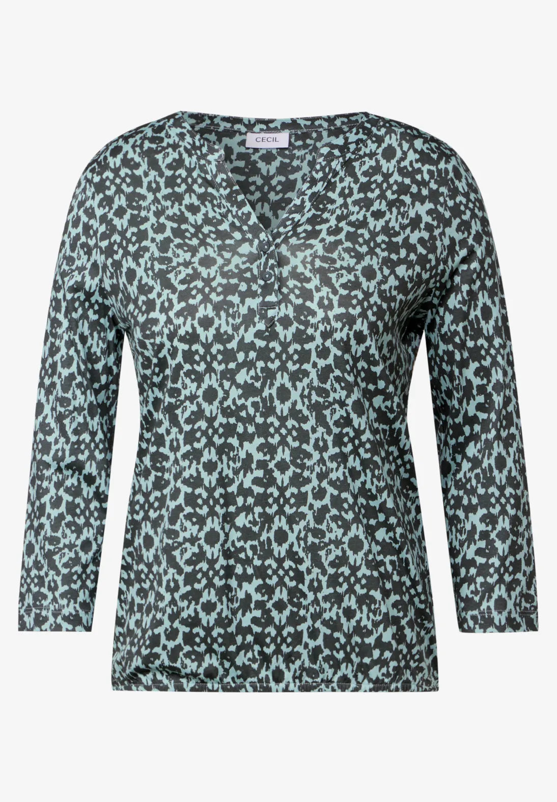 CECIL BLUSA ESTAMPADA ELASTICA VERDE