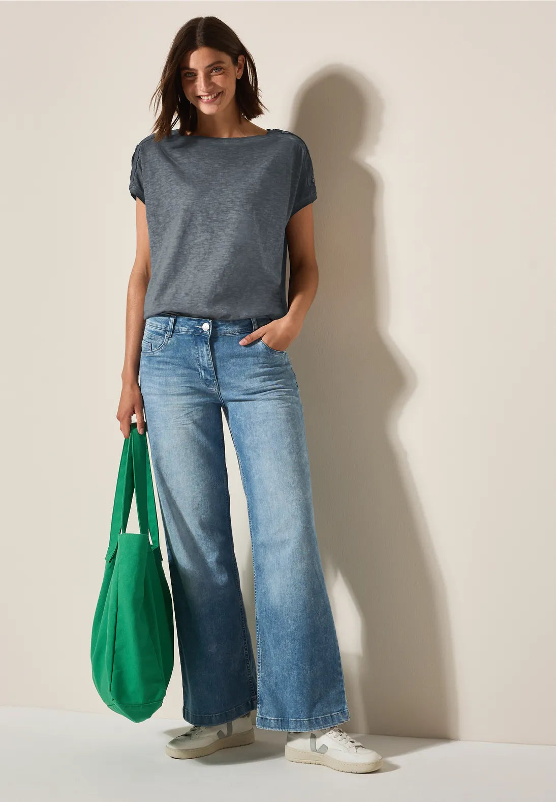 CECIL CAMISETA ASPECTO LAVADO GRIS