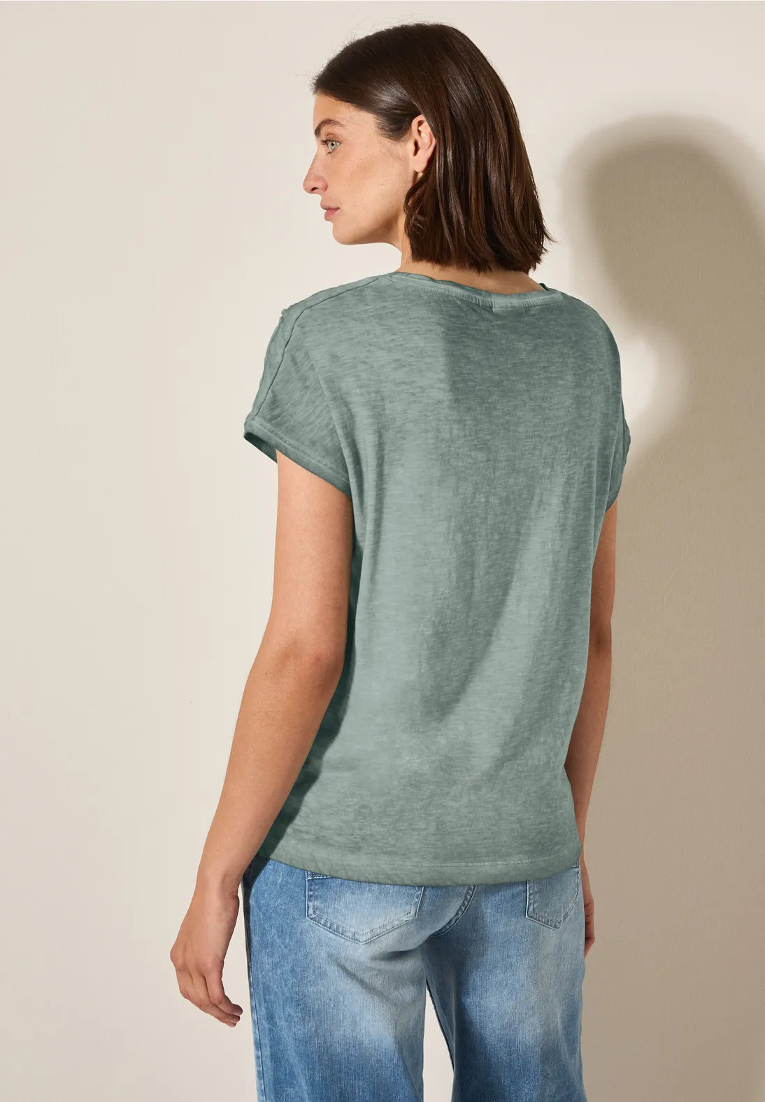 CECIL CAMISETA ASPECTO LAVADO VERDE