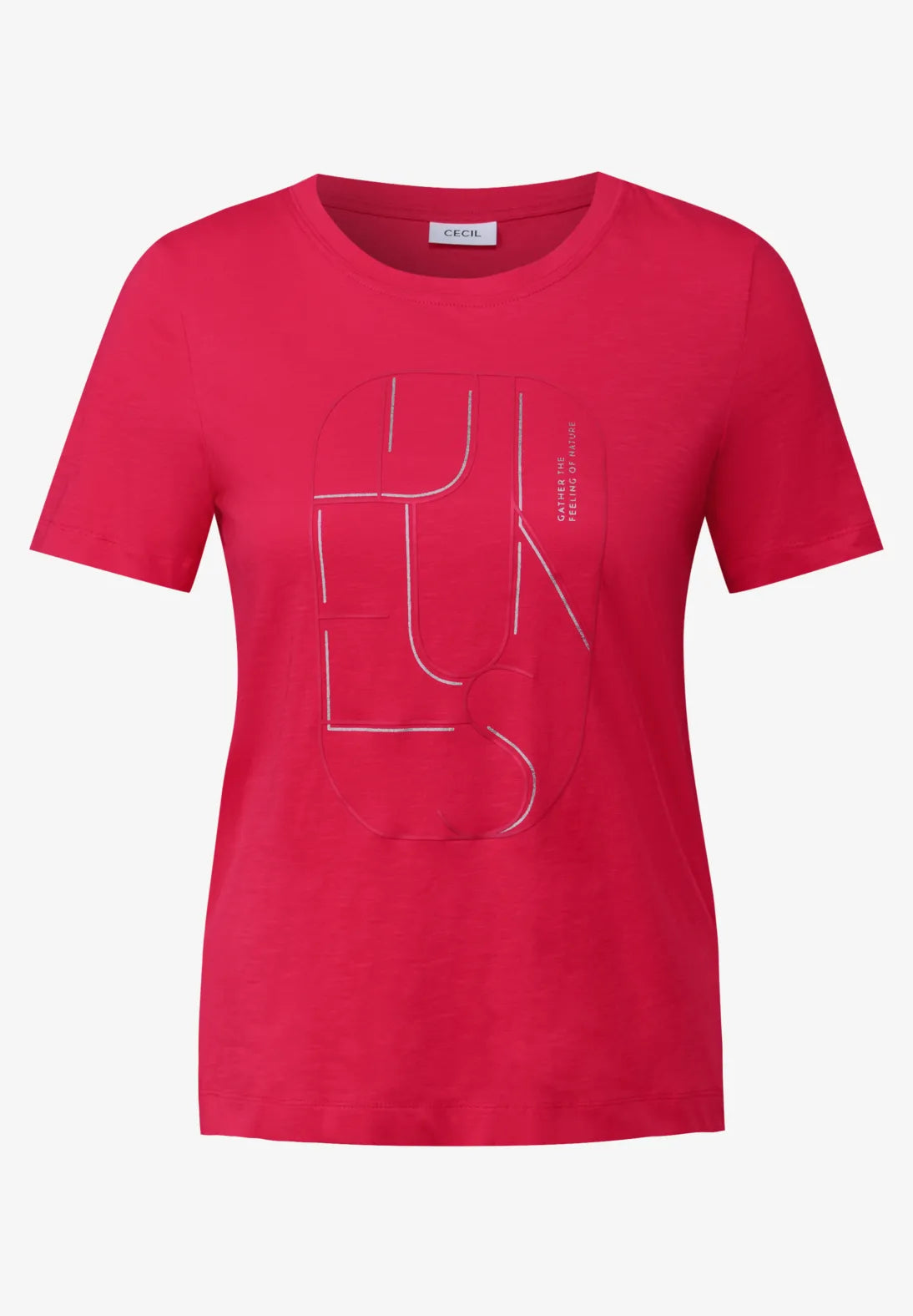 CECIL CAMISETA ROJA CON ESTAMPADO GRAFICO