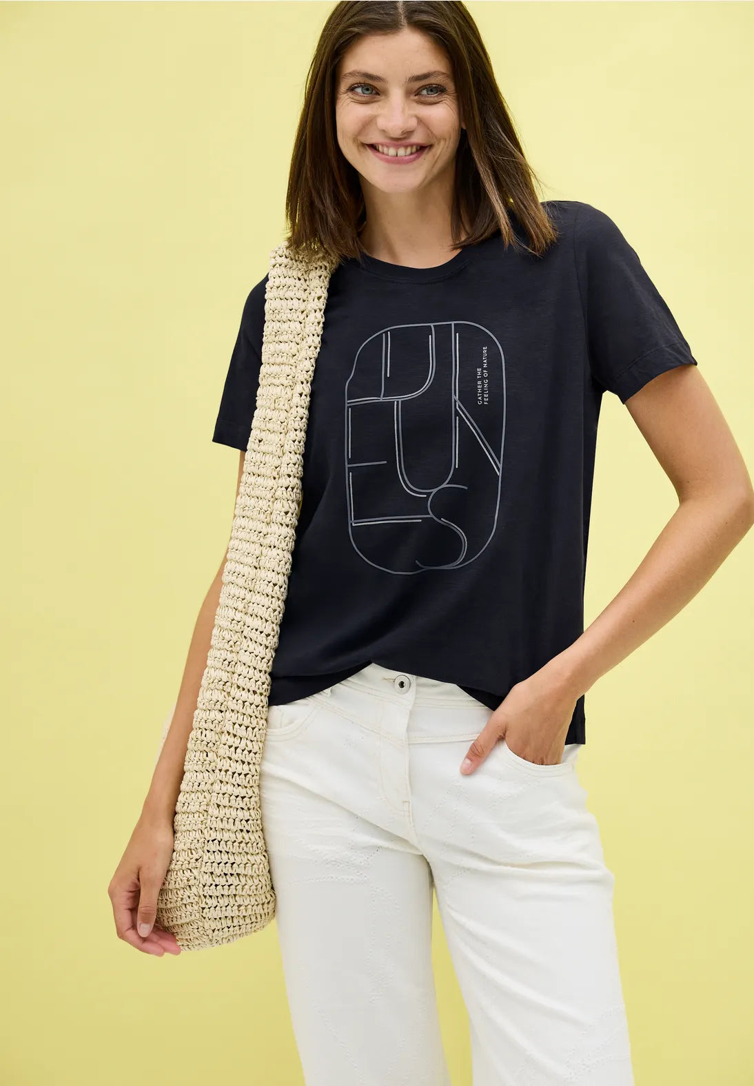 CECIL CAMISETA ROJA CON ESTAMPADO GRAFICO