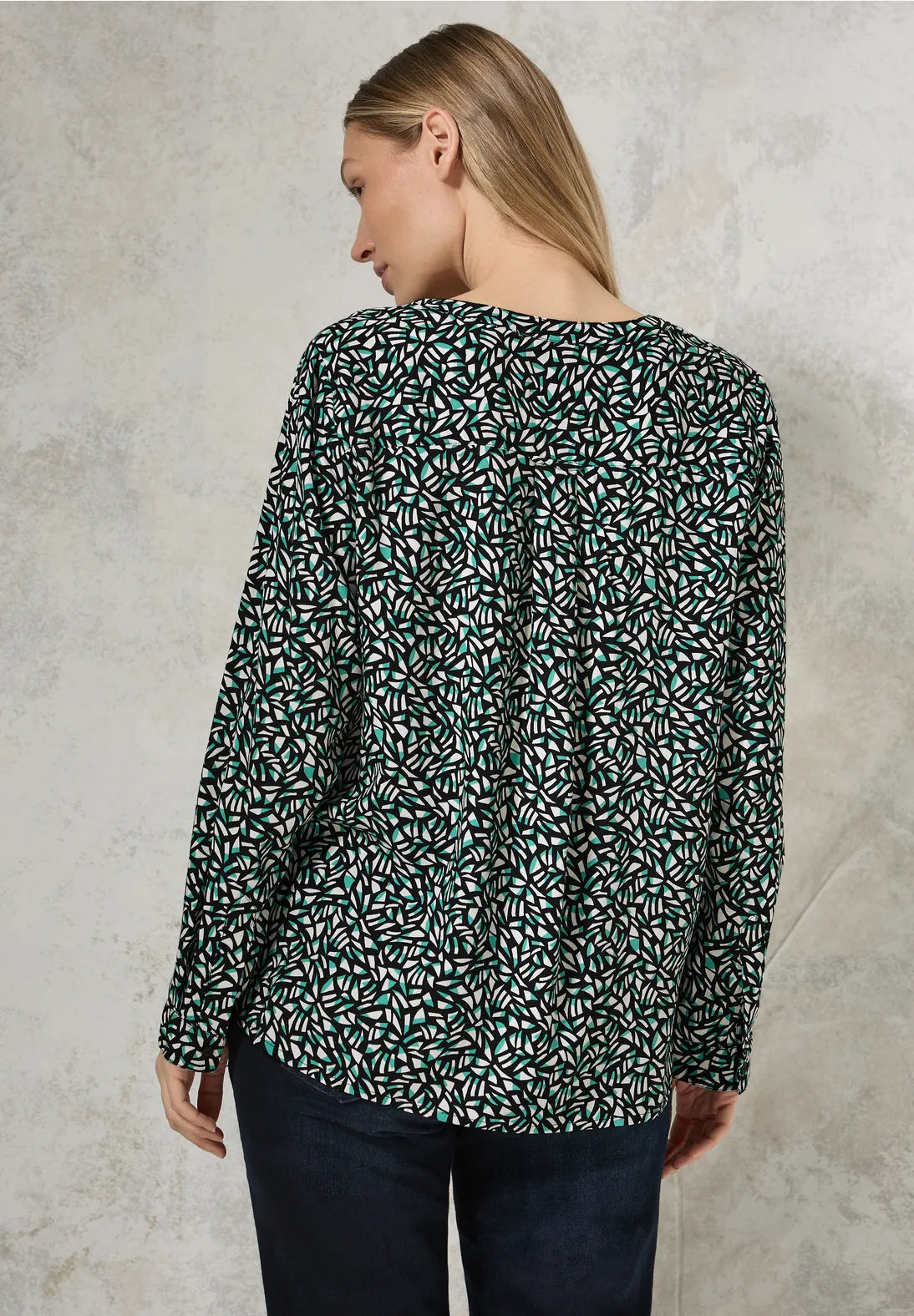 BLUSA ESTAMPADA VISCOSA TONOS VERDES