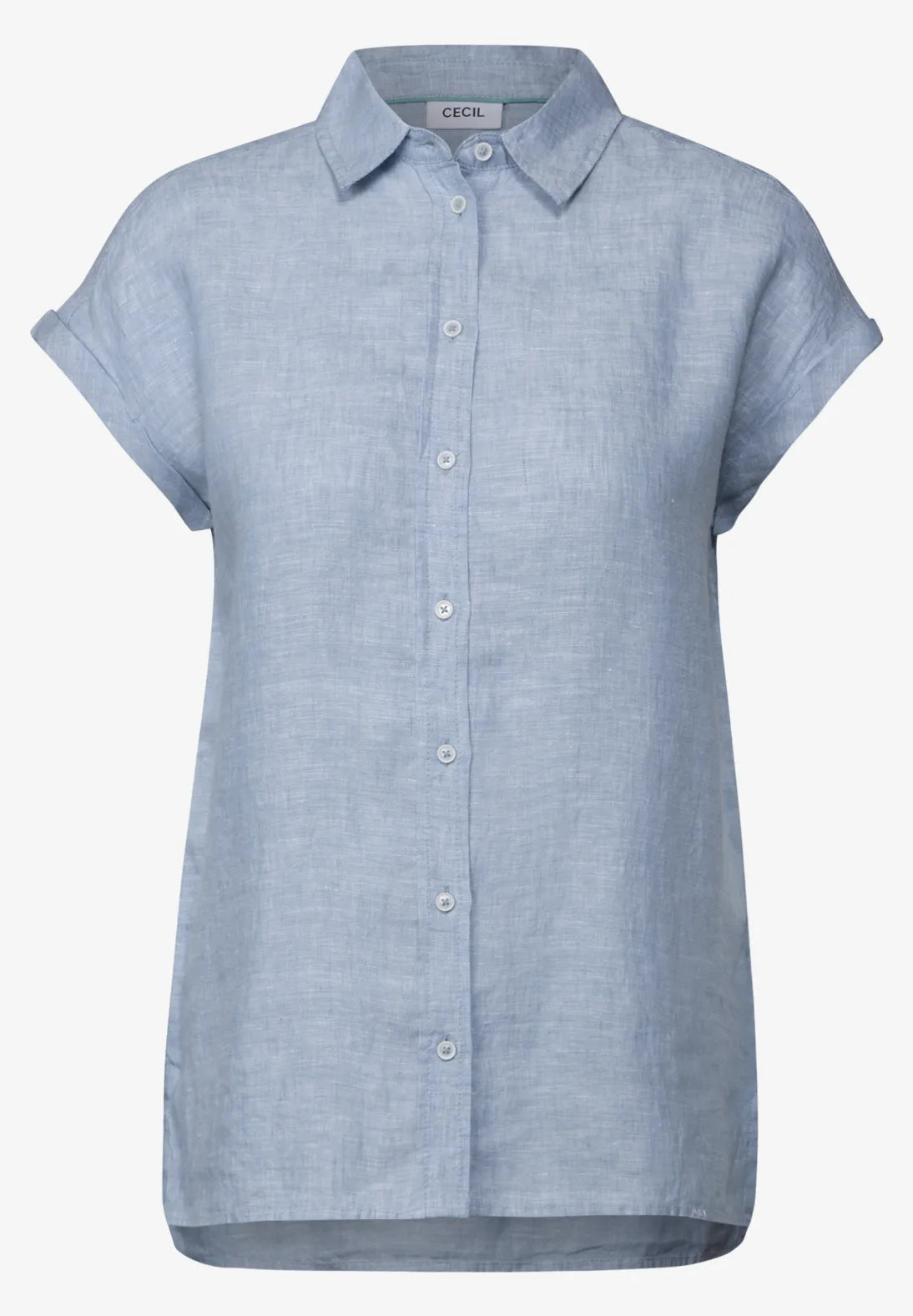 CECIL BLUSA LINO AZUL EXTRA SUAVE