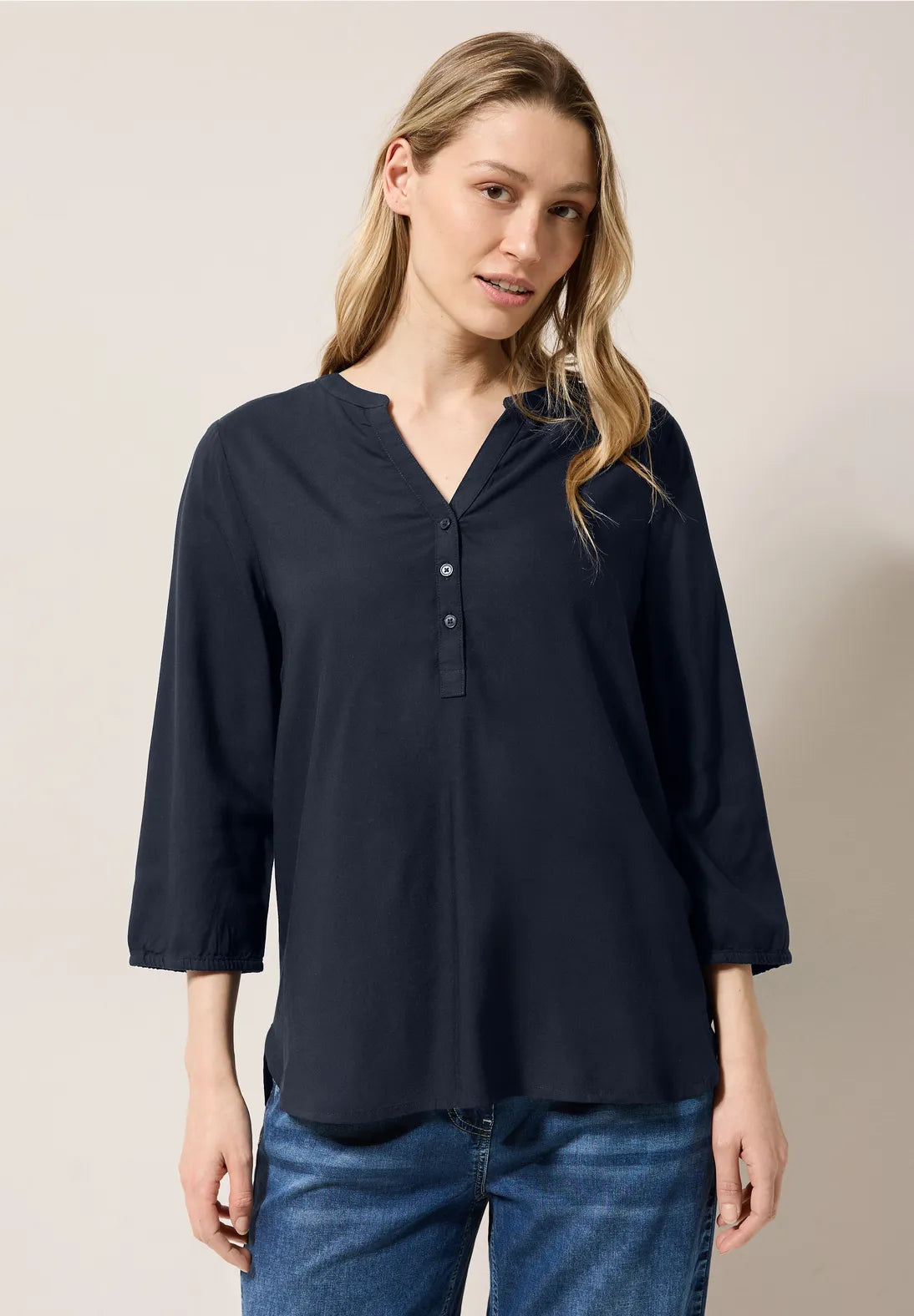 CECIL BLUSA BASICA CUELLO PICO