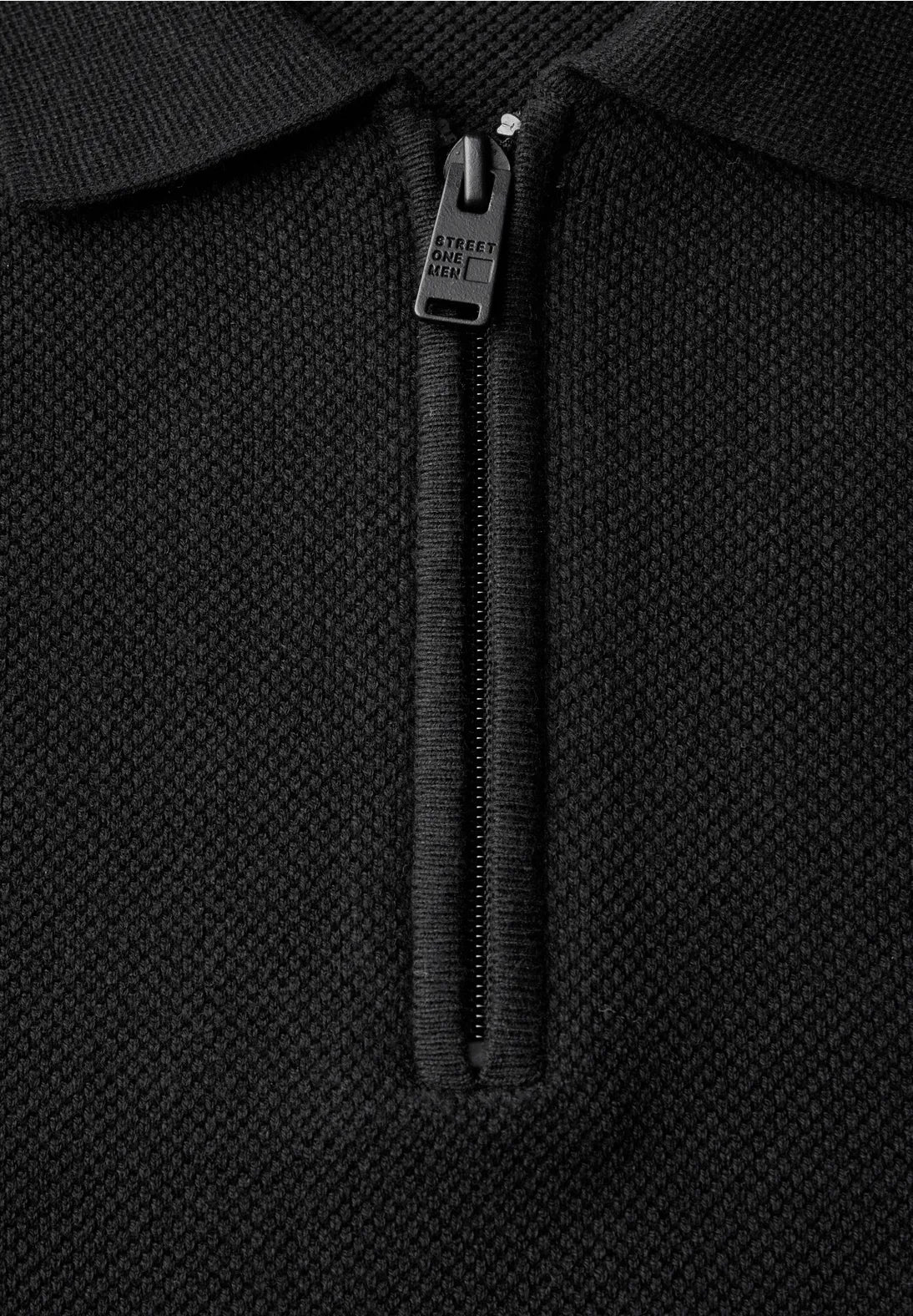 STREET ONE MEN POLO NEGRO CREMALLERA