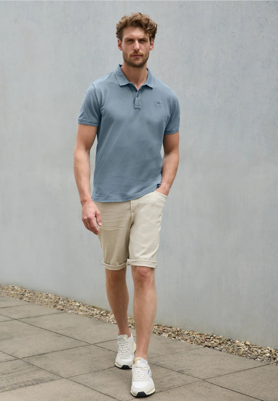 STREET ONE MEN POLO PIQUEE BASICO AZUL