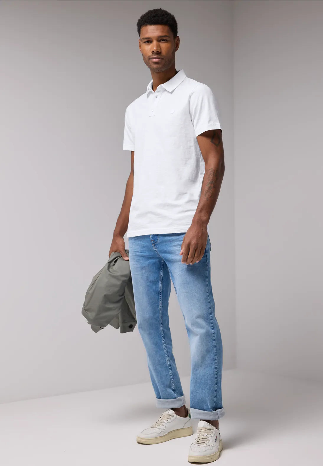 STREET ONE MEN POLO DE ALGODON BLANCO