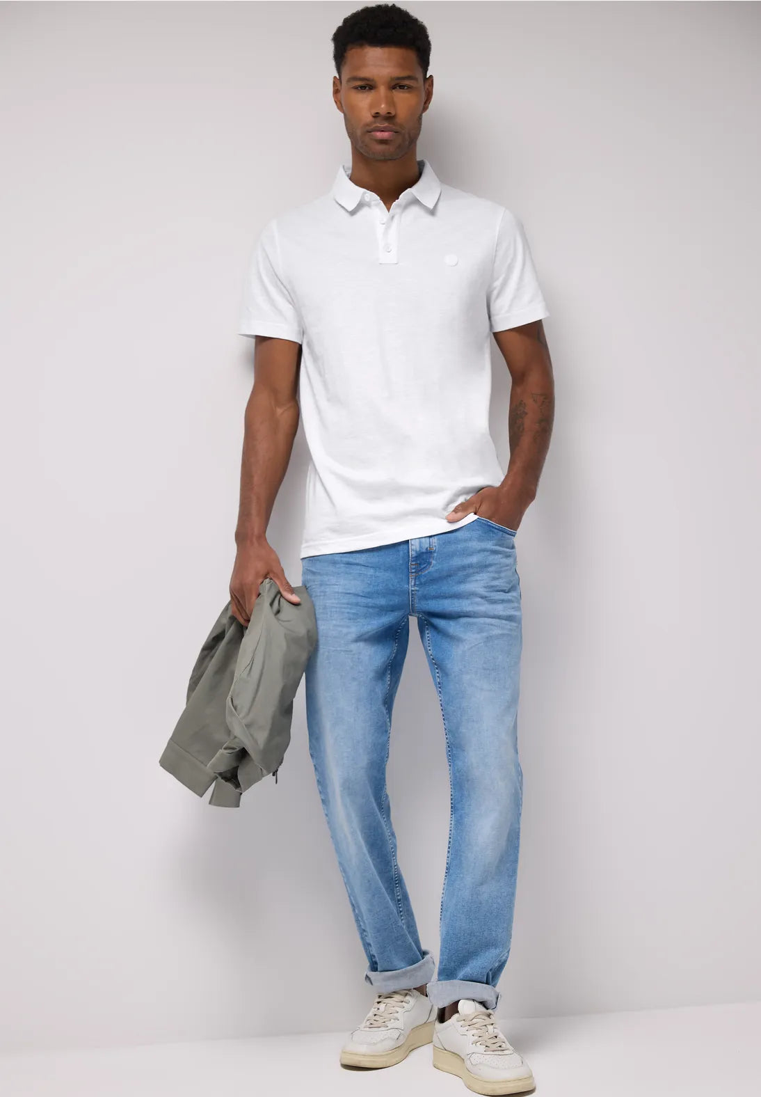 STREET ONE MEN POLO DE ALGODON BLANCO
