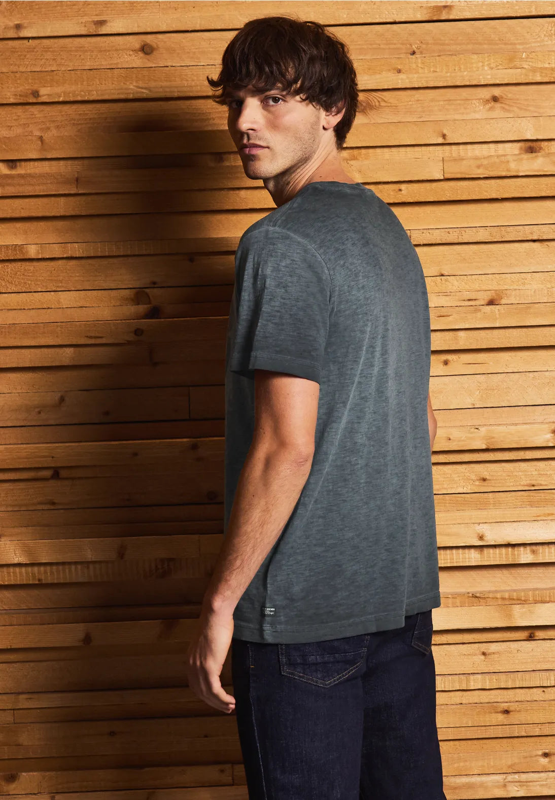 STREET ONE MEN CAMISETA ESTAMPADA AZUL EFECTO LAVADO