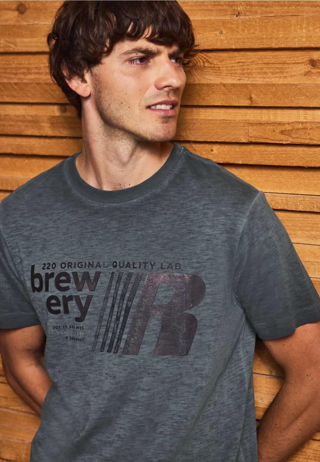 STREET ONE MEN CAMISETA ESTAMPADA AZUL EFECTO LAVADO