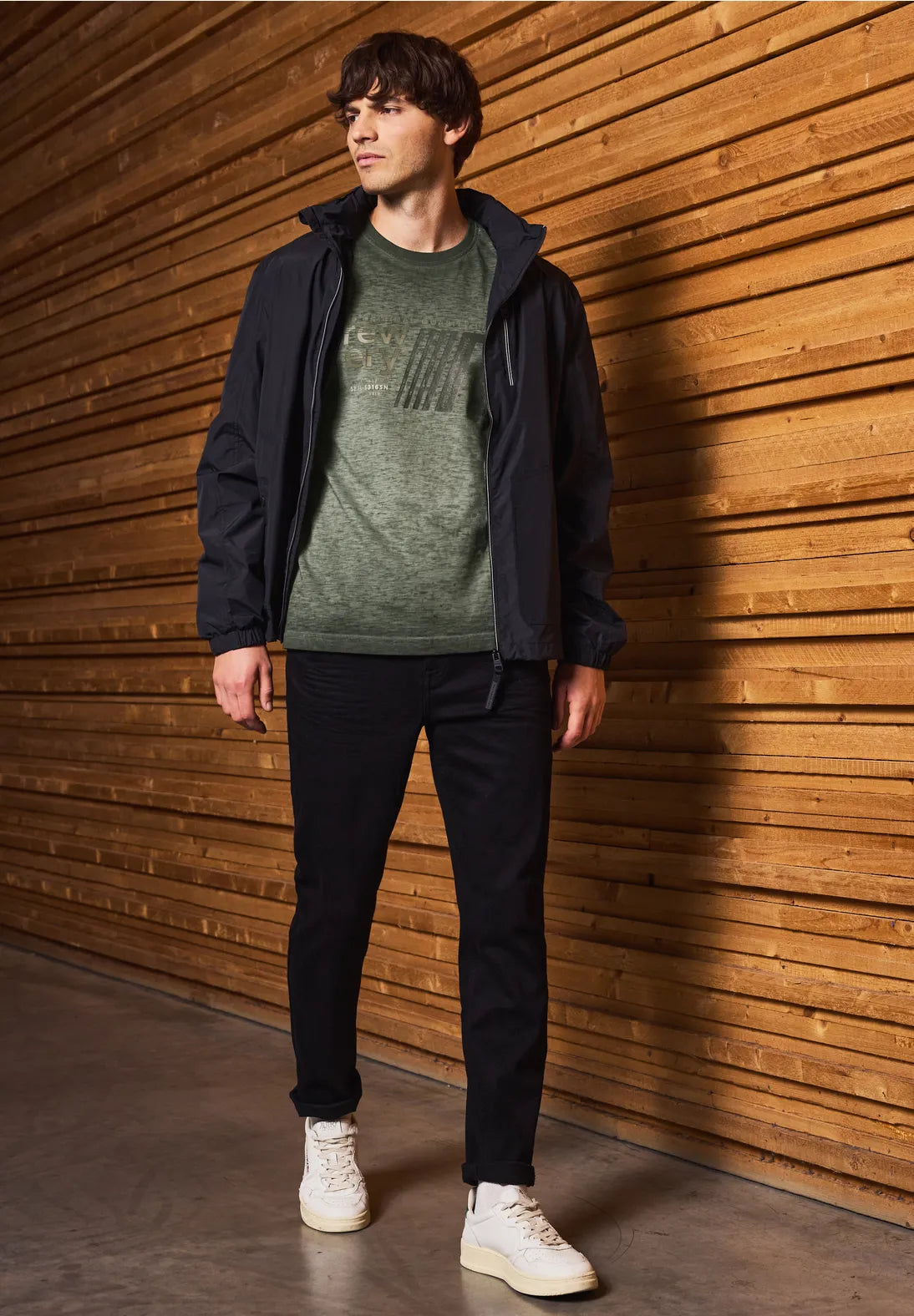 STREET ONE MEN CAMISETA ESTAMPADA VERDE EFECTO LAVADO