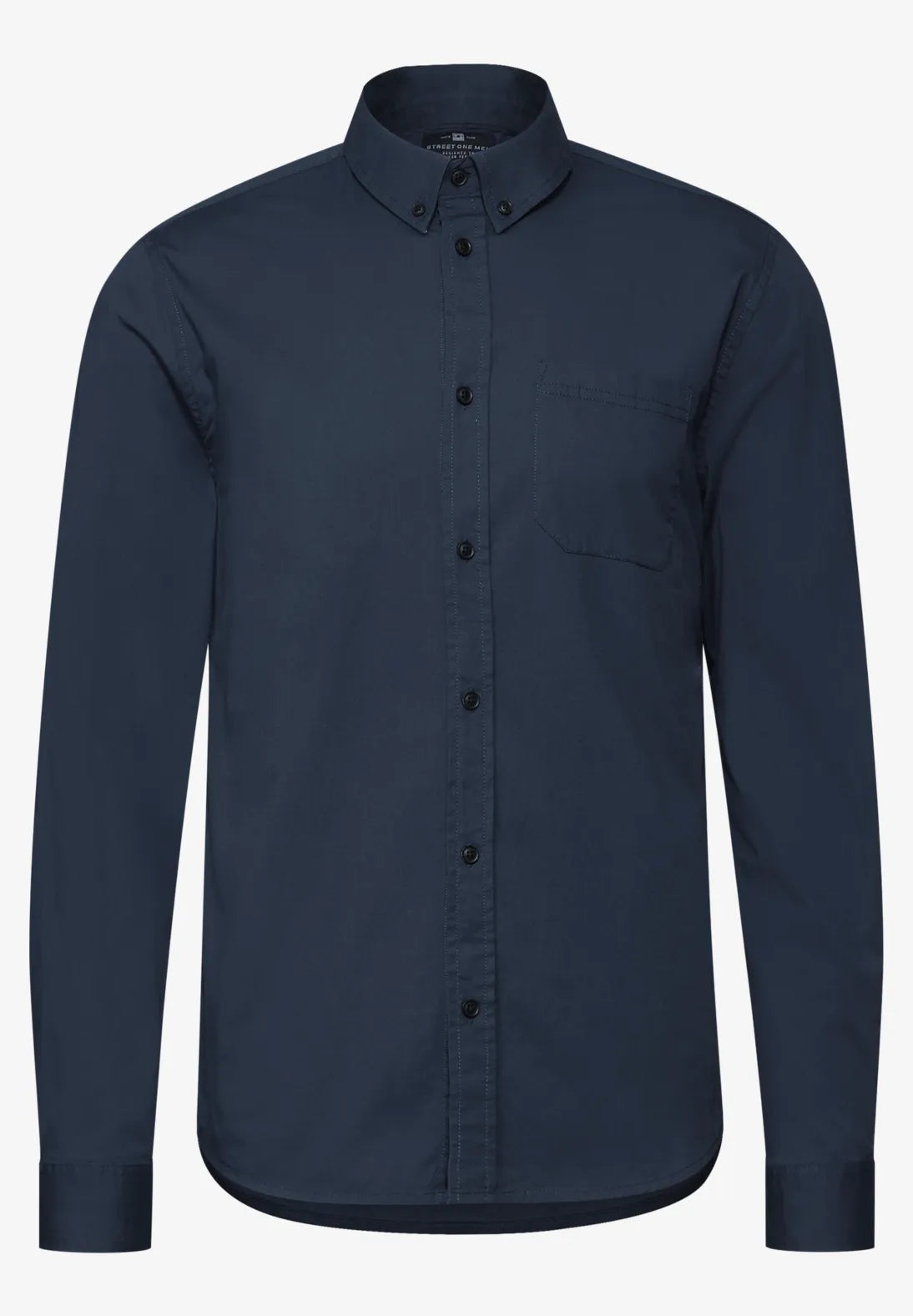 CAMISA DE ALGODON ENTALLADA CON BOLSILLO