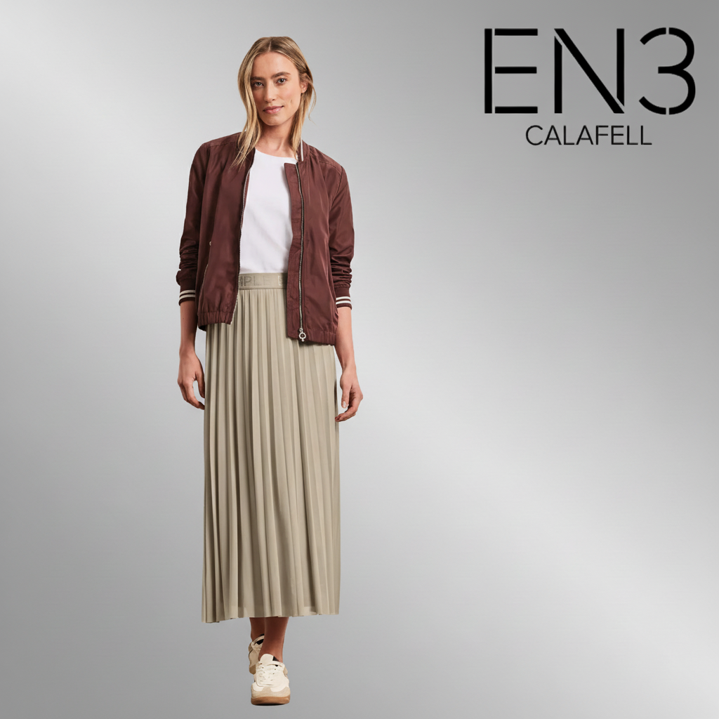 CECIL FALDA PLISADA LARGA BEIGE