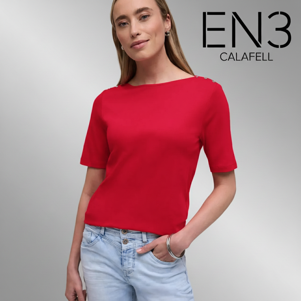 EN3CALAFELL CAMISETA BASICA CUELLO BARCO STREET ONE