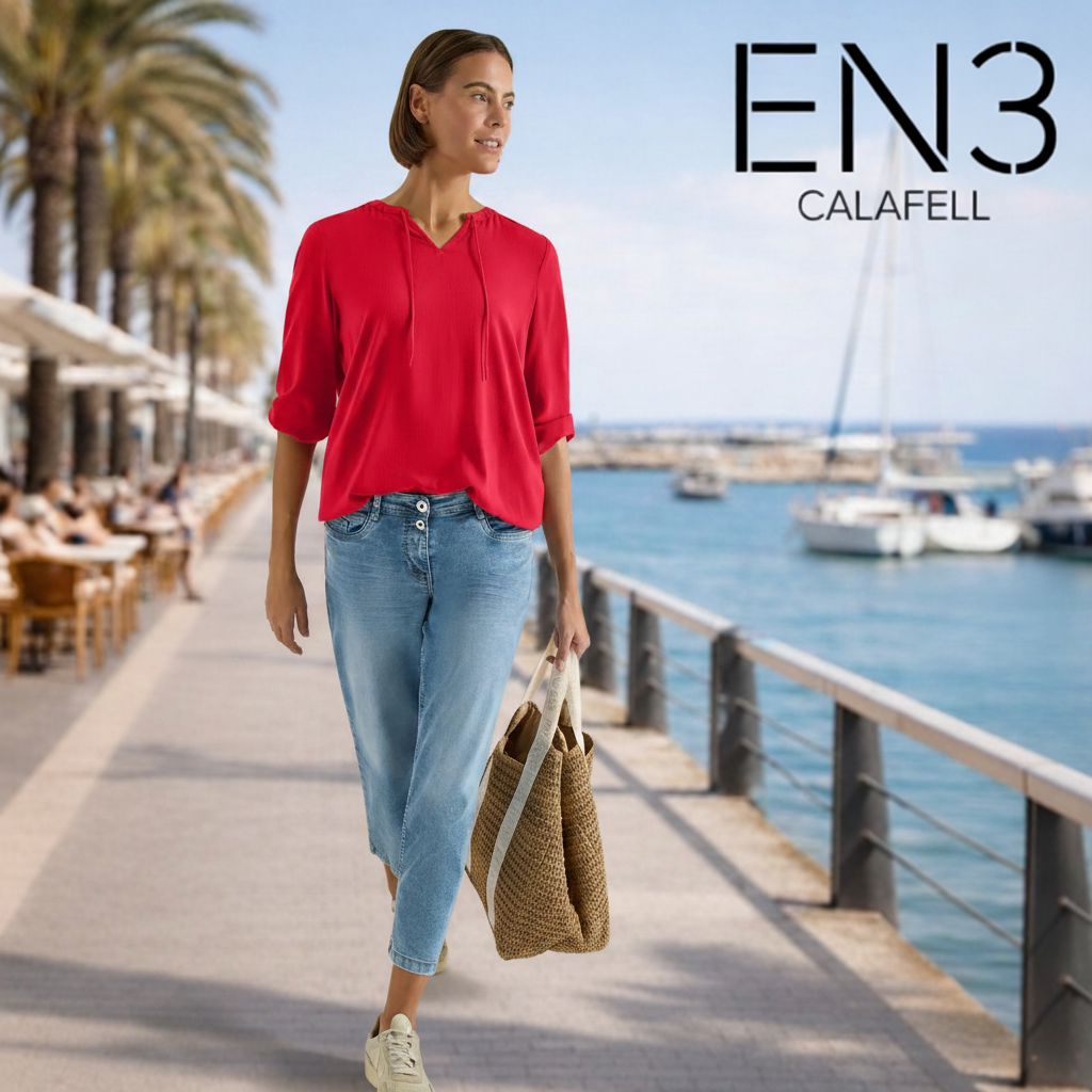 CECIL BLUSA DE LINO CUELLO PICO