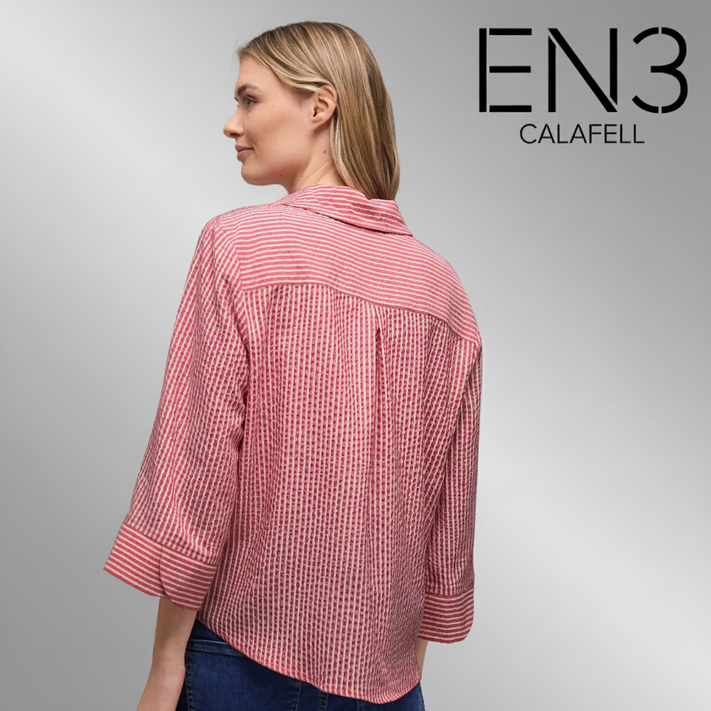 EN3CALAFELL BLUSA CAMISETA A RAYAS CORAL STREET ONE
