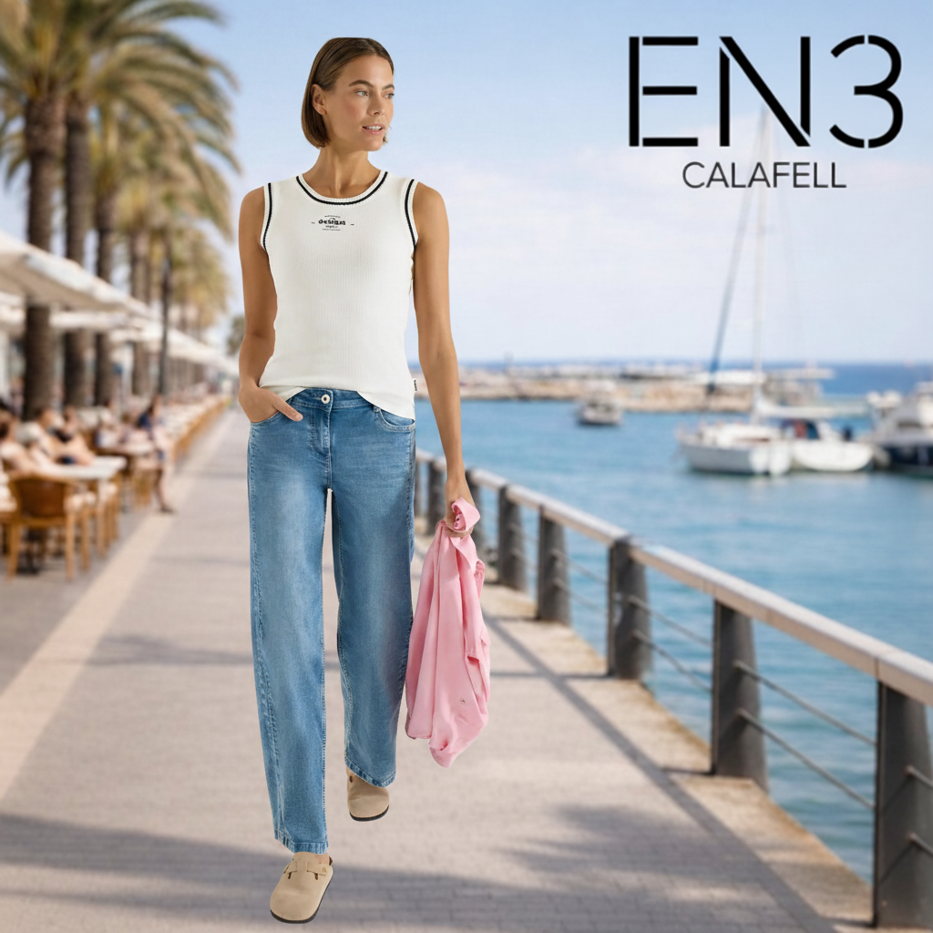 CECIL TOP TIRANTES ACANALADA BLANCA