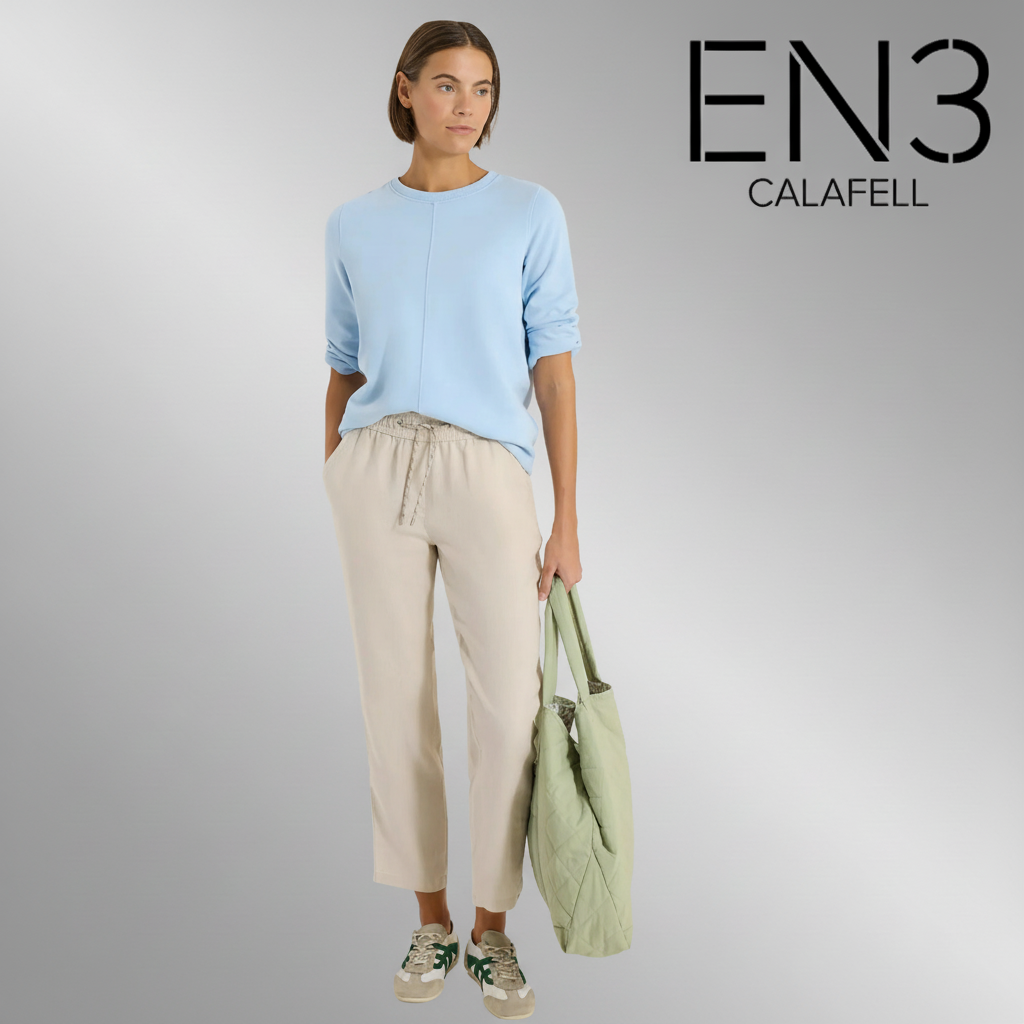 CECIL PANTALON DE LINO BEIGE