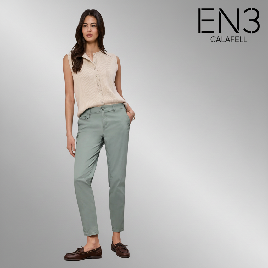 STREET ONE PANTALON CHINO VERDE
