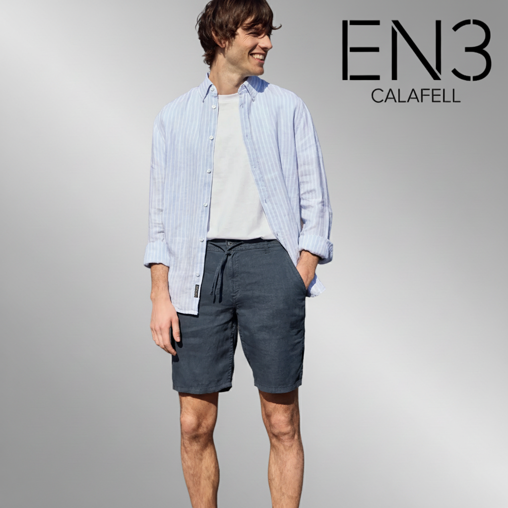 STREET ONE BERMUDA LINO AZUL MARINO