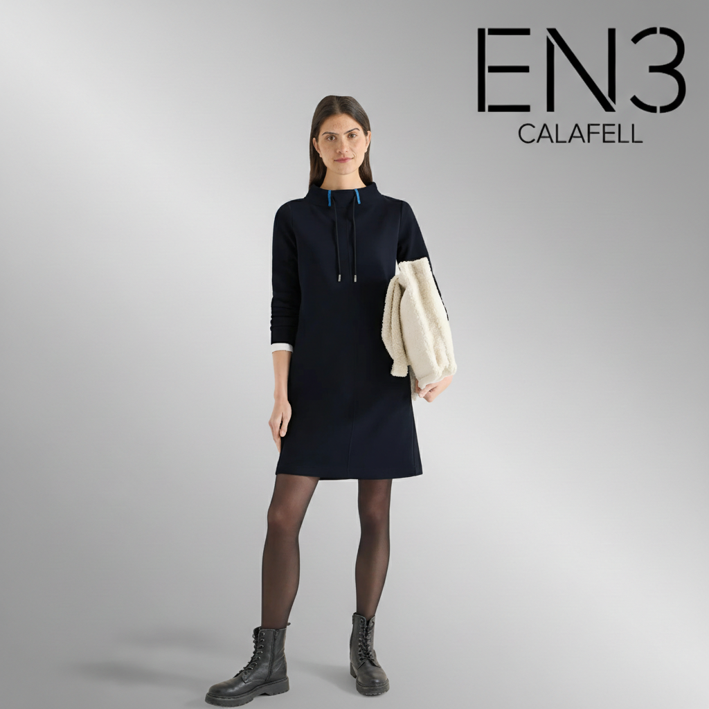 EN3CALAFELL VESTIDO CECIL DE PIQUE AZUL MARINO