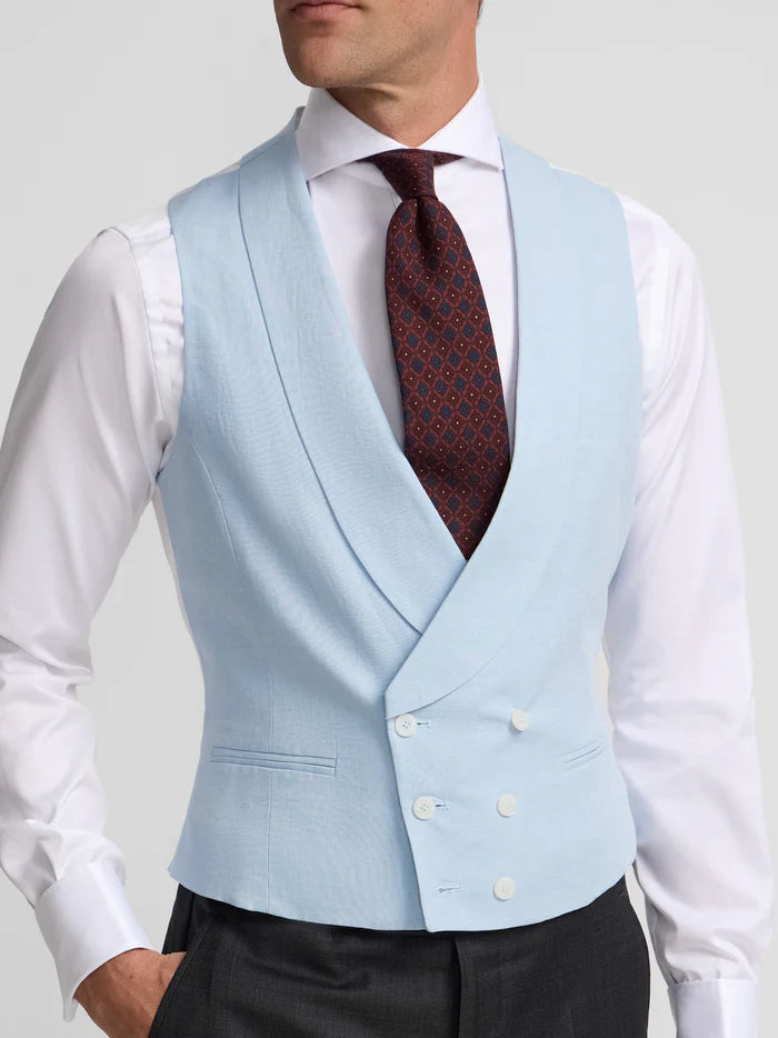 SILBON CHALECO CORTE CLASICO EN CELESTE