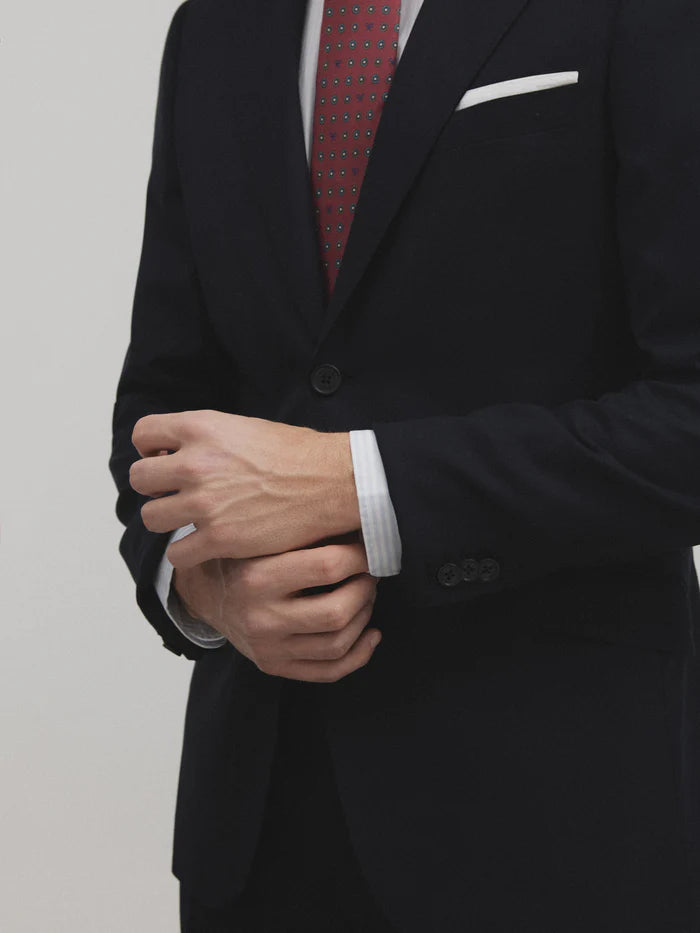 AMERICANA TRAJE NATURAL AZUL MARINO