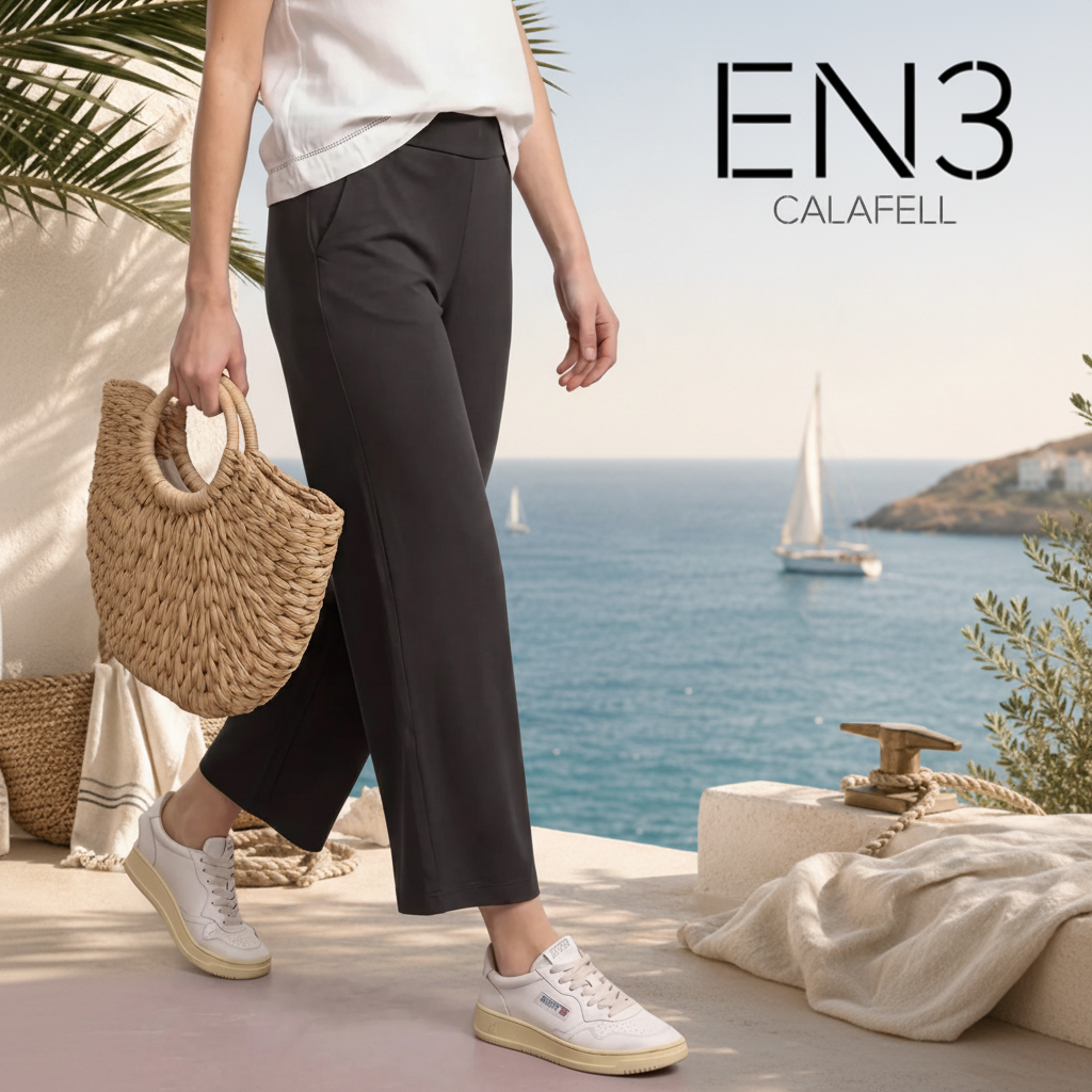 STREET ONE PANTALON MARRON  DE PUNTO CORTE HOLGADO